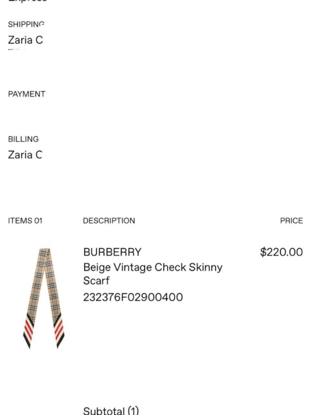 BURBERRY SCARF